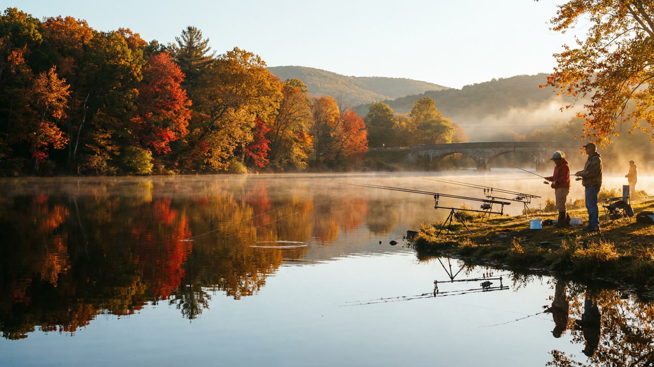 pa fishing lake sunrise